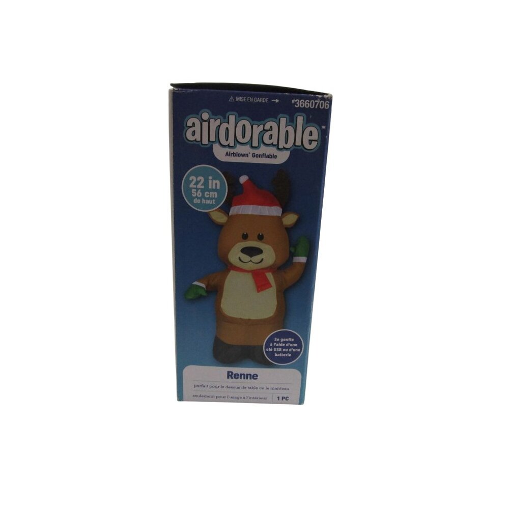 Airdorable Airblown Inflatable Reno Reindeer 22 In Christmas Indoor Use NIB - Picture 7 of 11